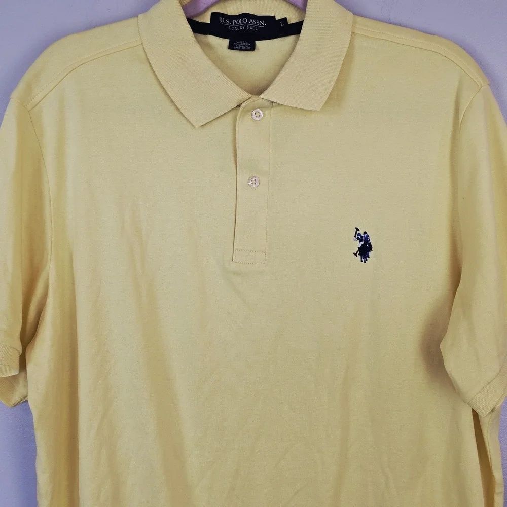 Polo Ralph Lauren Shirt Mens Large Cotton Classic‎ Fit Yellow.A167